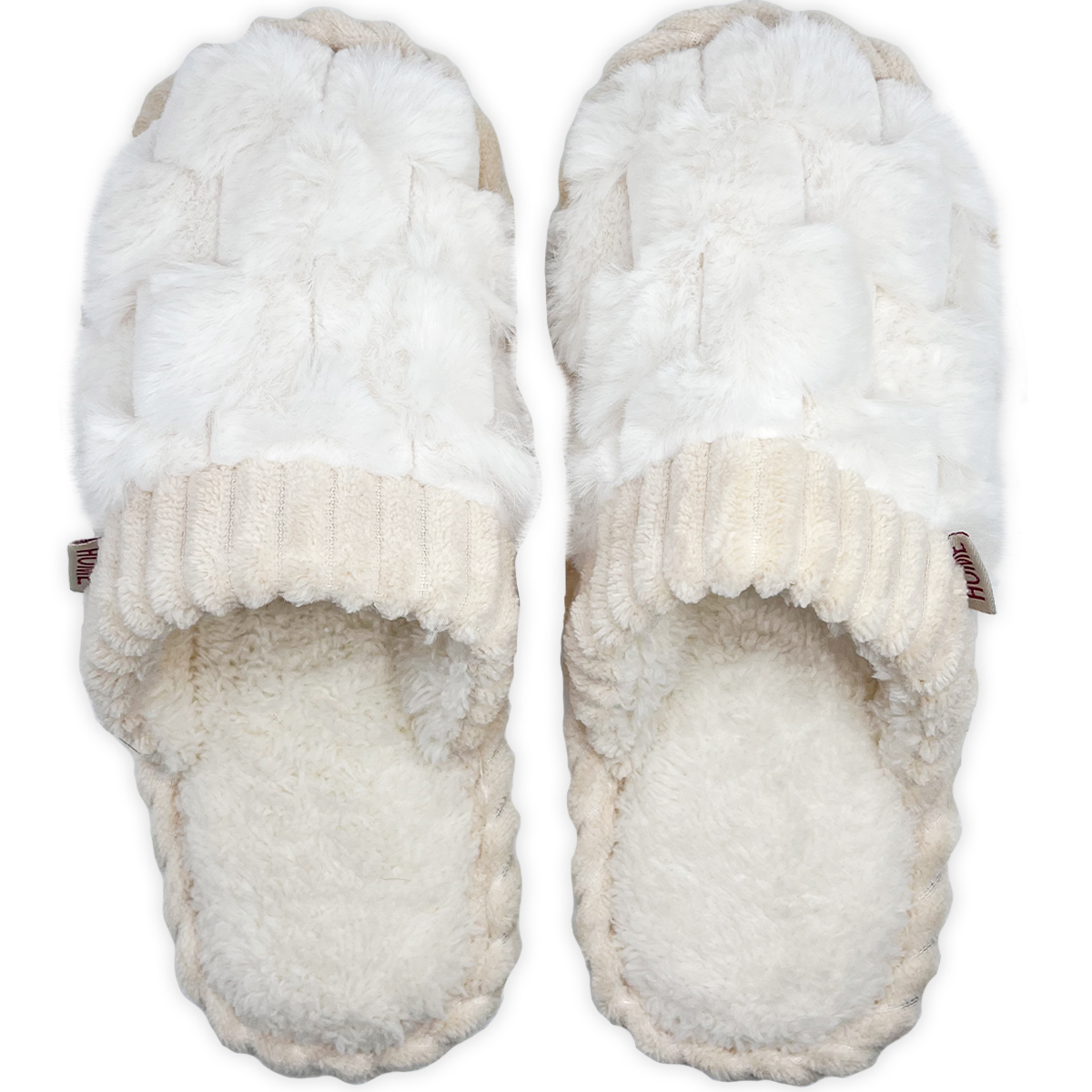 Foto 6 pulgar | Pantuflas Antideslizantes Shendy Vendy Blancas de Algodón para Mujer