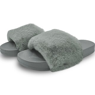 Foto 1 | Pantuflas Antideslizantes Shendy Vendy de Peluche Grises para Mujer