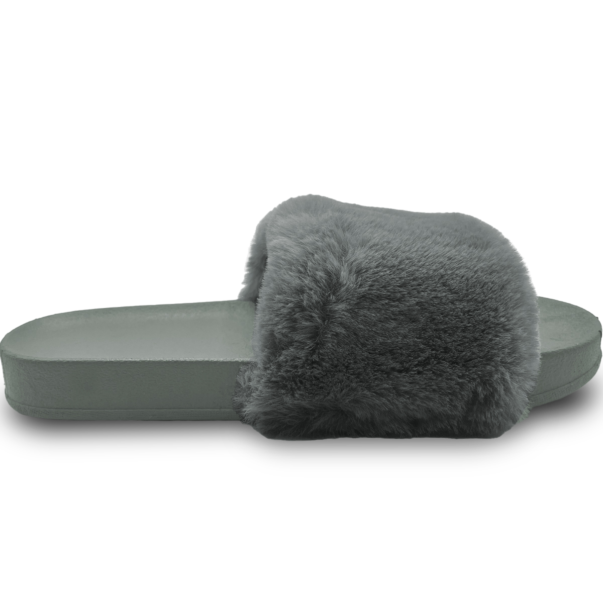 Foto 3 pulgar | Pantuflas Antideslizantes Shendy Vendy de Peluche Grises para Mujer