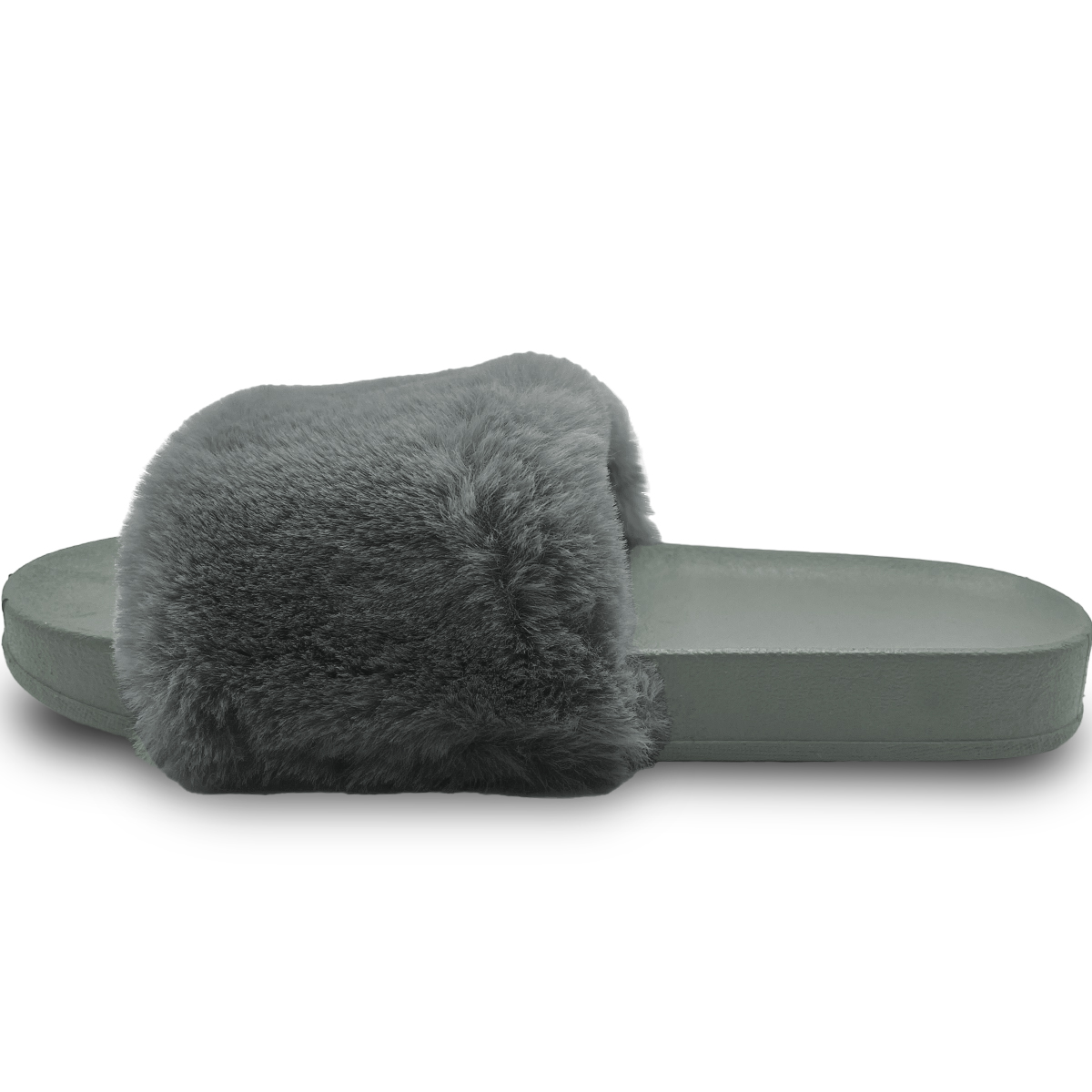 Foto 4 pulgar | Pantuflas Antideslizantes Shendy Vendy de Peluche Grises para Mujer