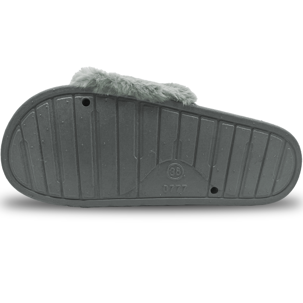 Foto 5 pulgar | Pantuflas Antideslizantes Shendy Vendy de Peluche Grises para Mujer