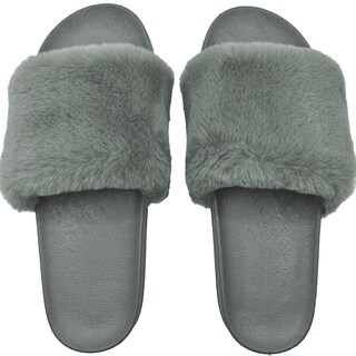 Foto 5 | Pantuflas Antideslizantes Shendy Vendy de Peluche Grises para Mujer