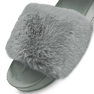 Foto 6 | Pantuflas Antideslizantes Shendy Vendy de Peluche Grises para Mujer