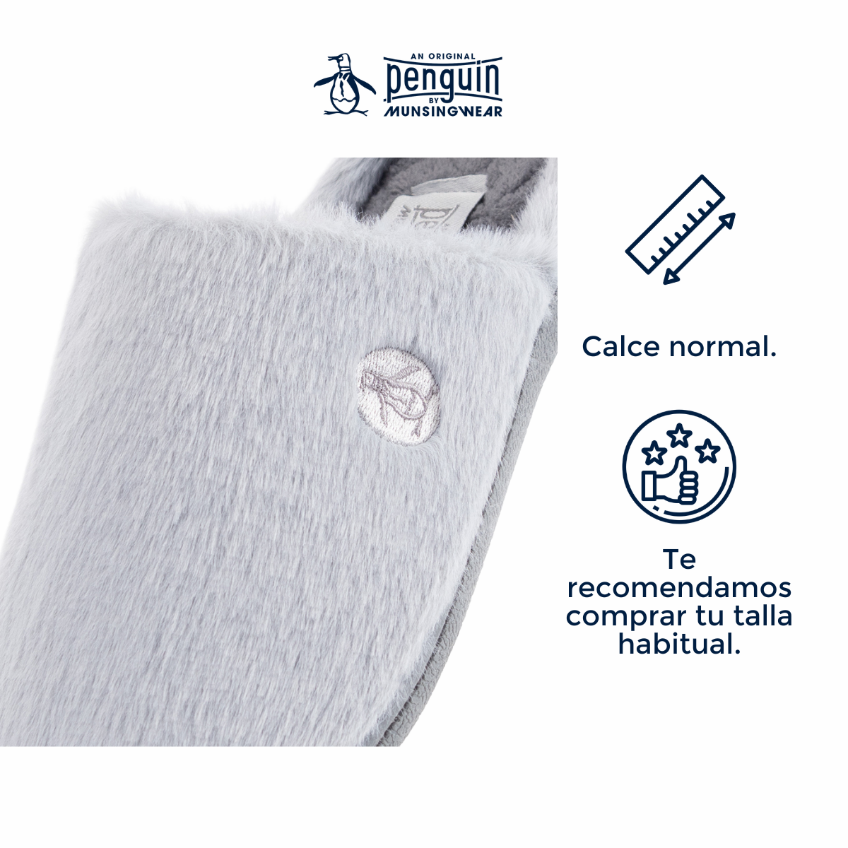 Foto 4 pulgar | Pantufla Original Penguin Style Nia Gris Para Dama