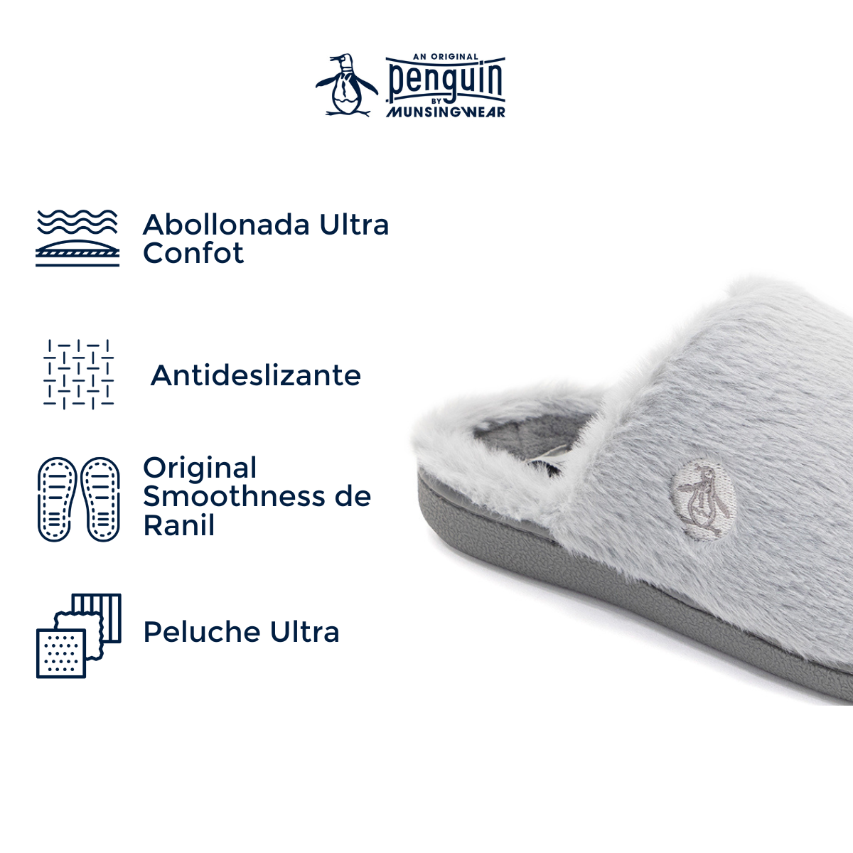 Foto 4 | Pantufla Original Penguin Style Nia Gris Para Dama