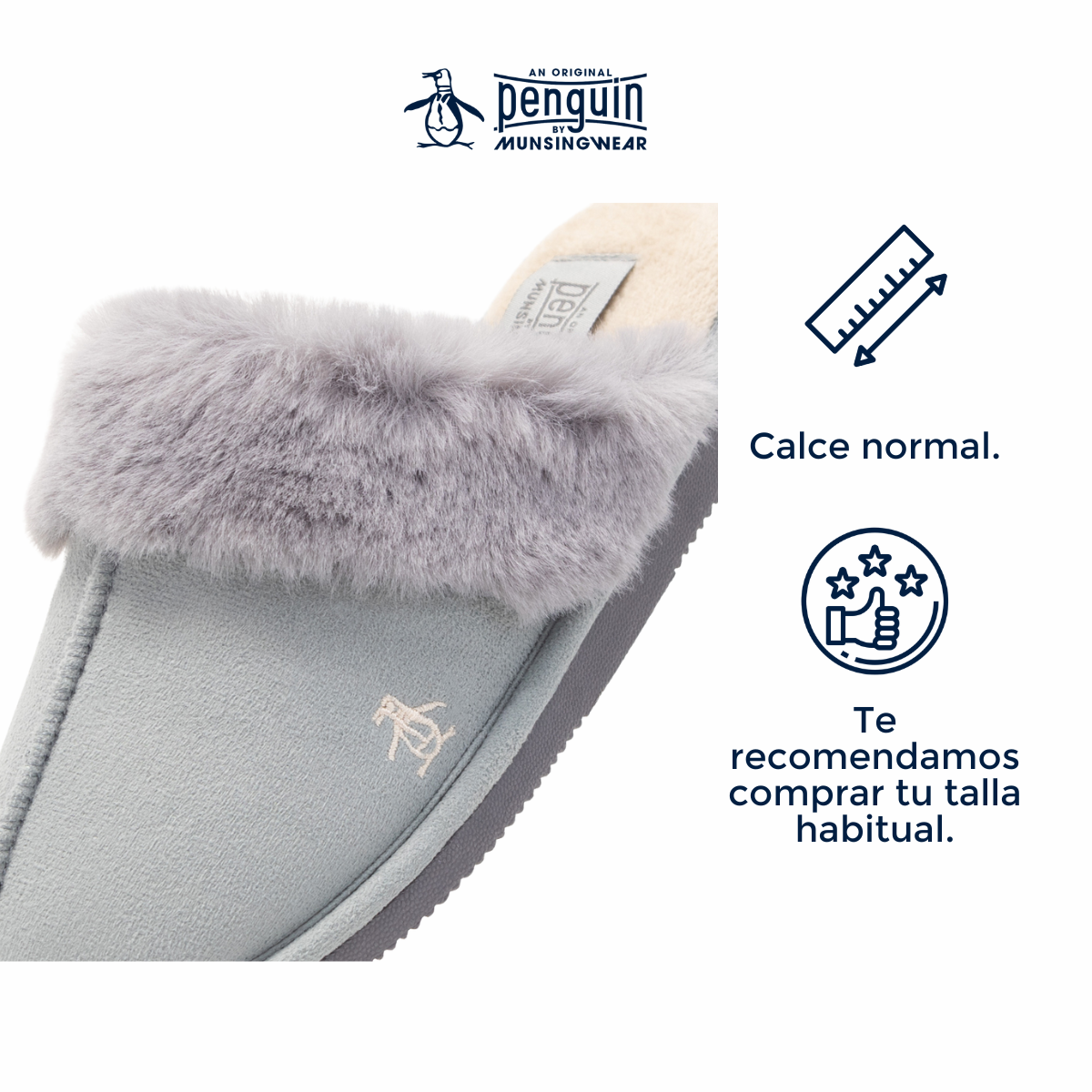 Foto 4 pulgar | Pantufla Original Penguin Style Celine Gris Para Dama