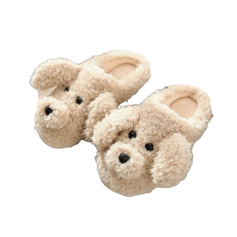 Foto 2 pulgar | Pantuflas Denali Mujer Poodle Beige Esponjosas Antiderrapantes