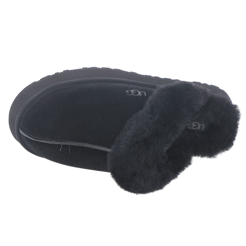 Foto 3 pulgar | Pantuflas UGG Disquette de Gamuza Negra con Piel de Oveja para Mujer - Venta Internacional