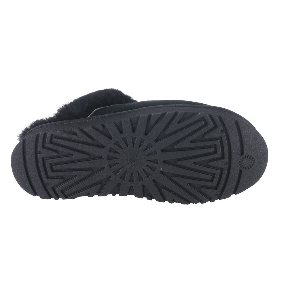 Foto 4 pulgar | Pantuflas UGG Disquette de Gamuza Negra con Piel de Oveja para Mujer - Venta Internacional