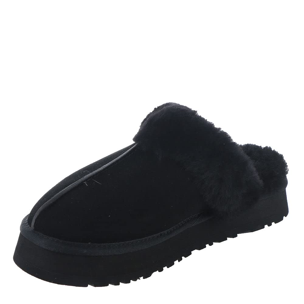 Foto 5 pulgar | Pantuflas UGG Disquette de Gamuza Negra con Piel de Oveja para Mujer - Venta Internacional