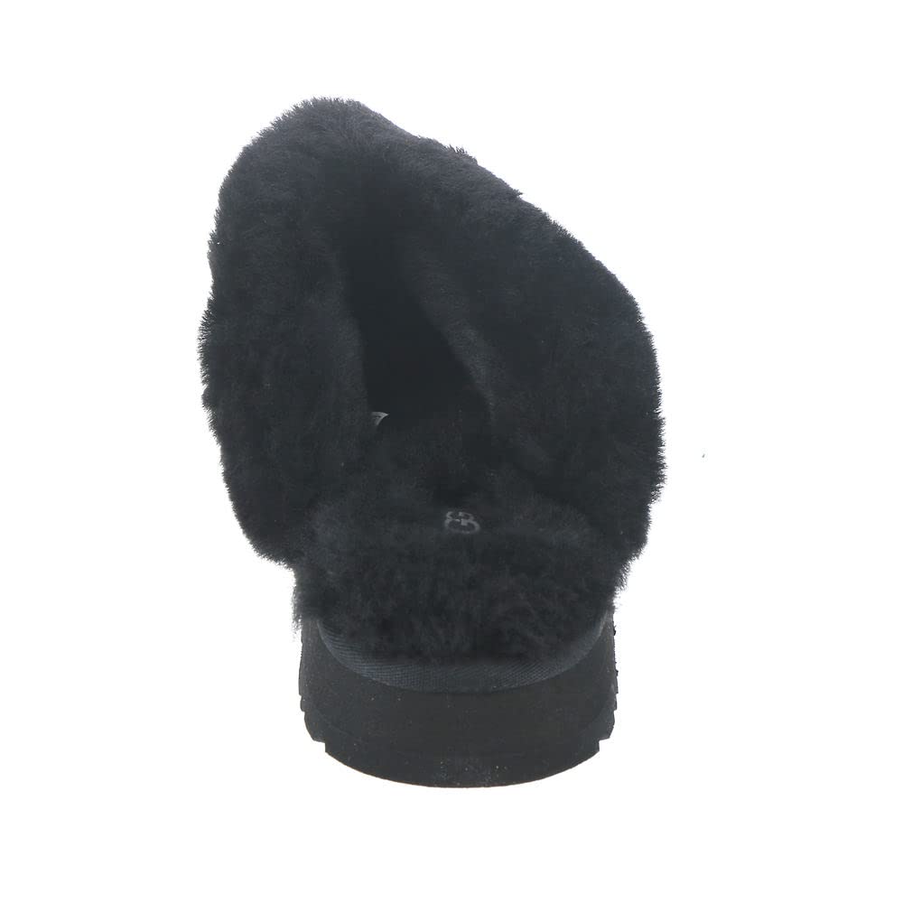 Foto 7 pulgar | Pantuflas UGG Disquette de Gamuza Negra con Piel de Oveja para Mujer - Venta Internacional