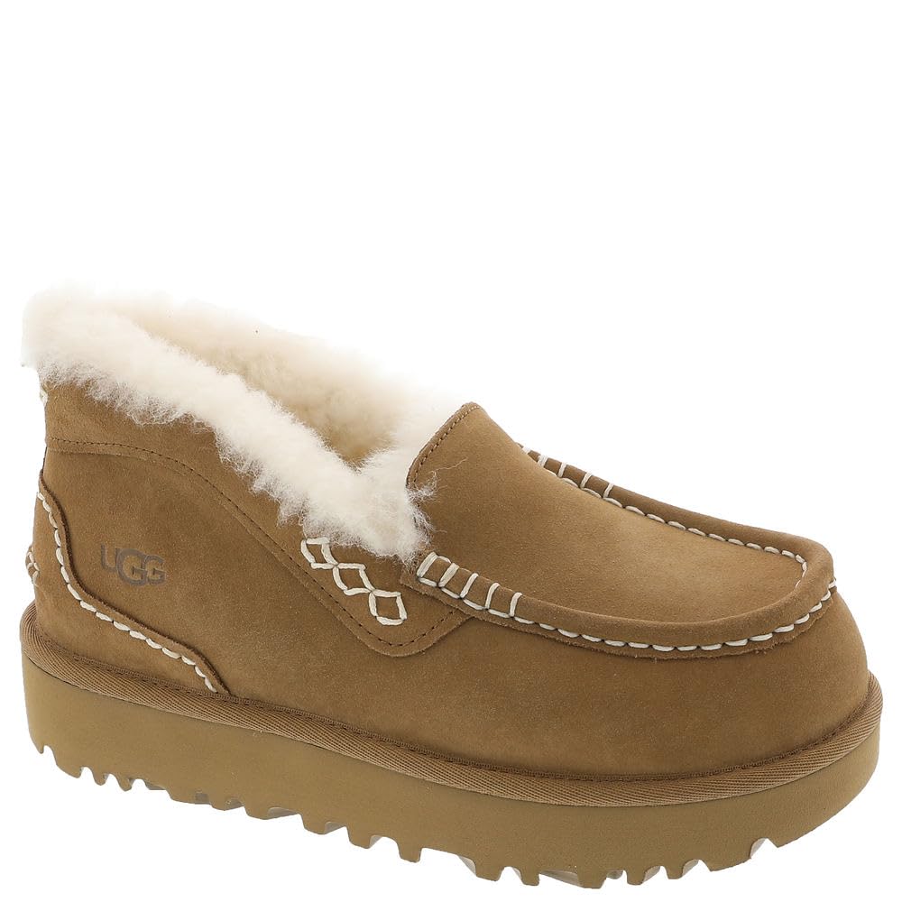 Foto 2 pulgar | Pantuflas Ugg Ansley Parc De Gamuza Castaña Para Mujer, Talla 11 - Venta Internacional.