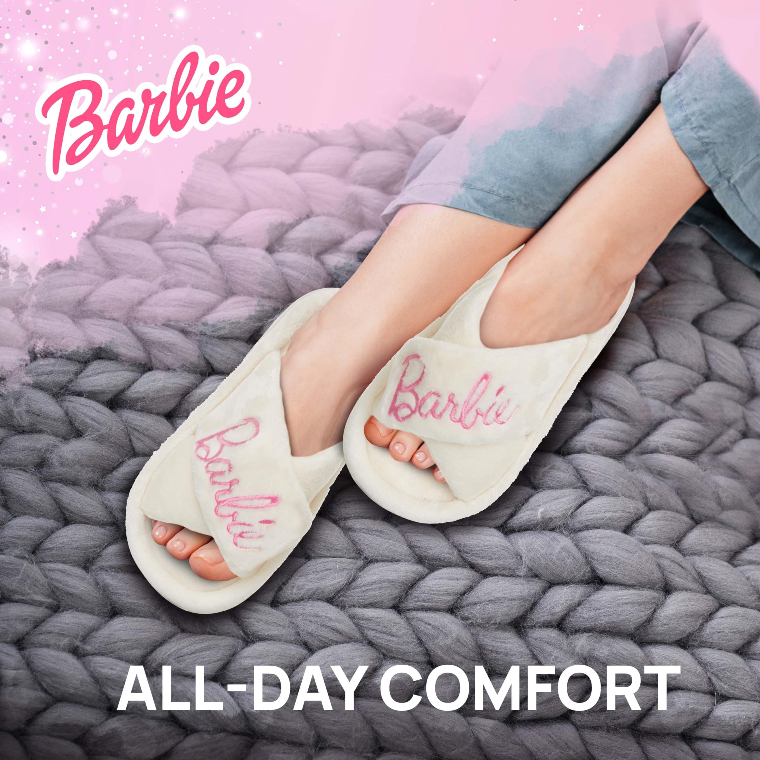 Foto 4 pulgar | Zapatillas Barbie Fuzzy House Para Mujer, Extra Acogedoras - Venta Internacional.