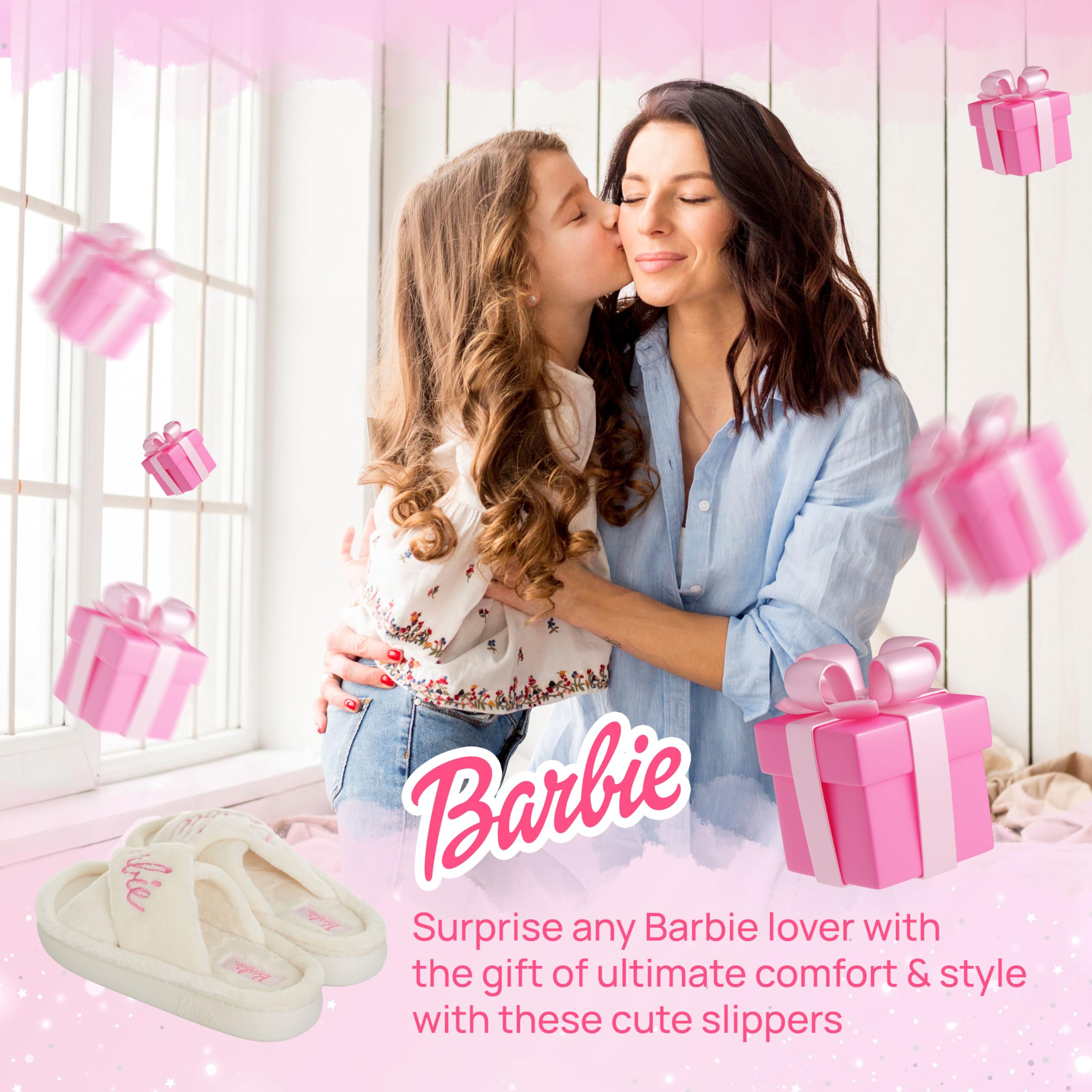 Foto 7 | Zapatillas Barbie Fuzzy House Para Mujer, Extra Acogedoras - Venta Internacional.