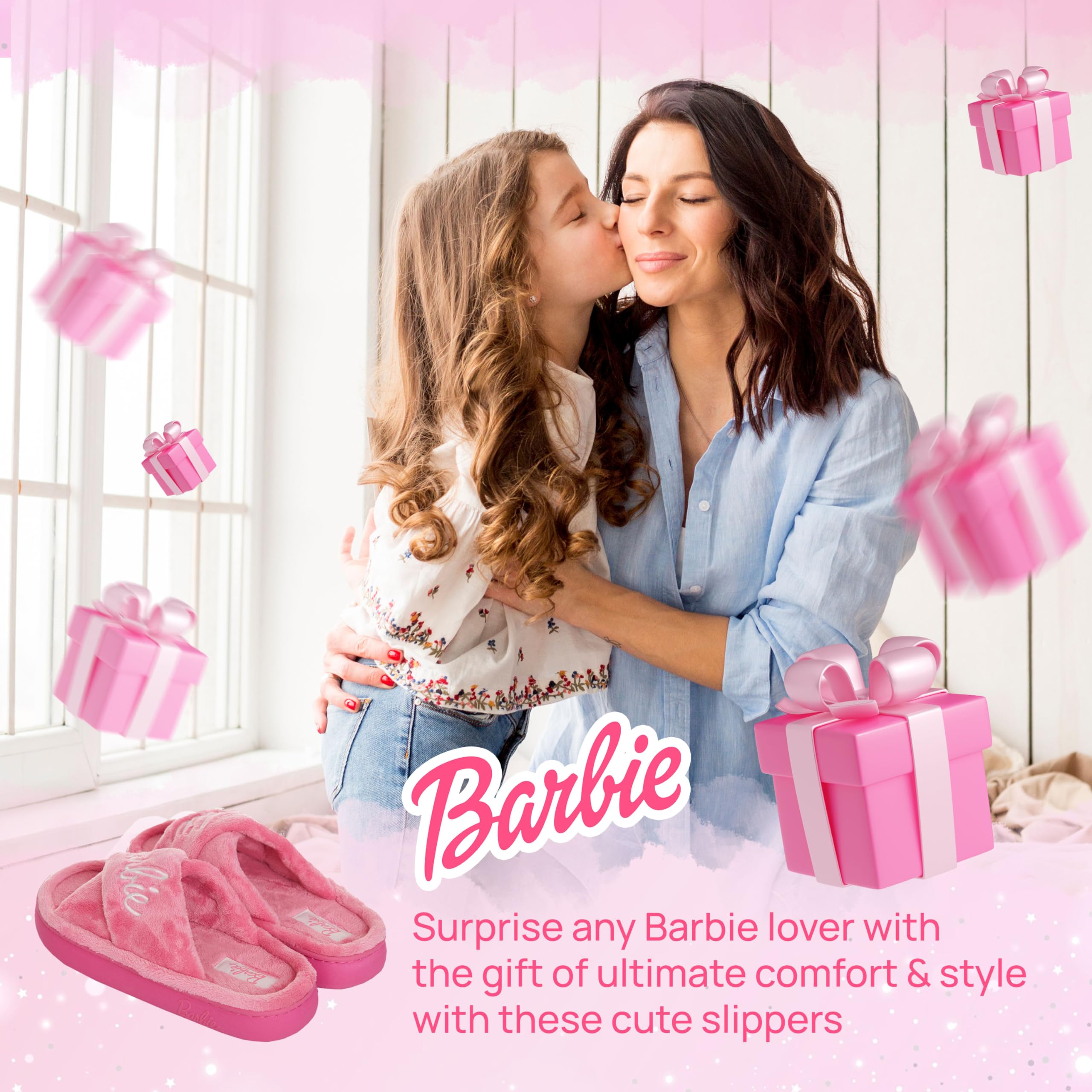 Foto 7 | Zapatillas Barbie Fuzzy House Para Mujer, Extra Acogedoras - Venta Internacional.