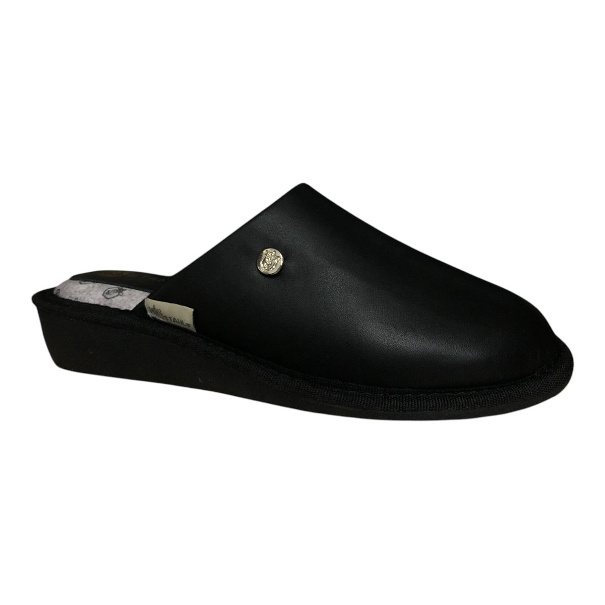 Foto 5 pulgar | Pantufla Piel Genuina Para Dama Color Nergro Stahl