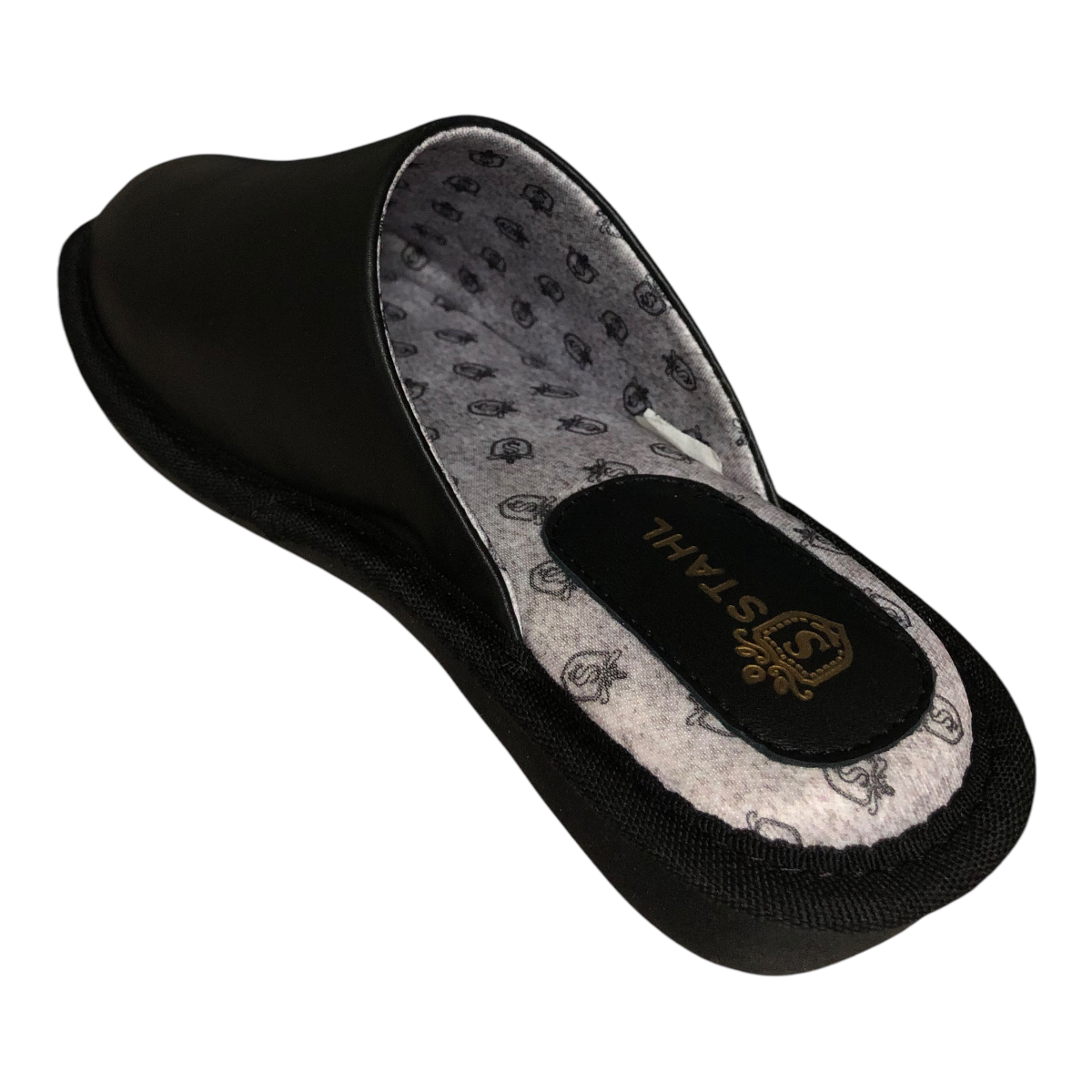 Foto 7 pulgar | Pantufla Piel Genuina Para Dama Color Nergro Stahl