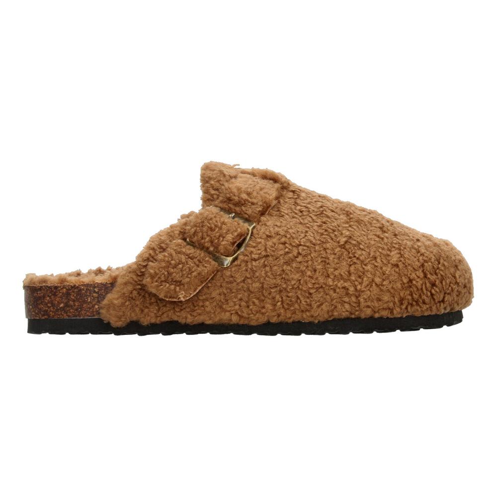 Foto 2 pulgar | Pantuflas Mujer Berlín Café Cómodas Con Peluche Para Dama Cafe