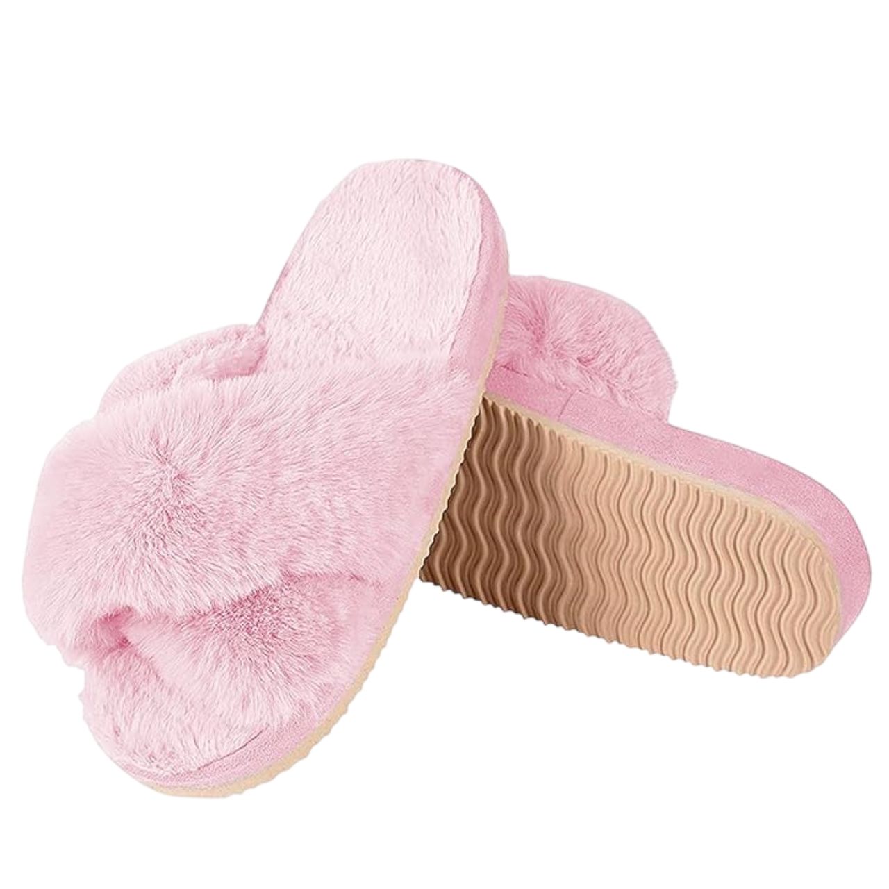 Foto 3 pulgar | Pantuflas Antideslizantes Bluelander Rosa Cruzadas