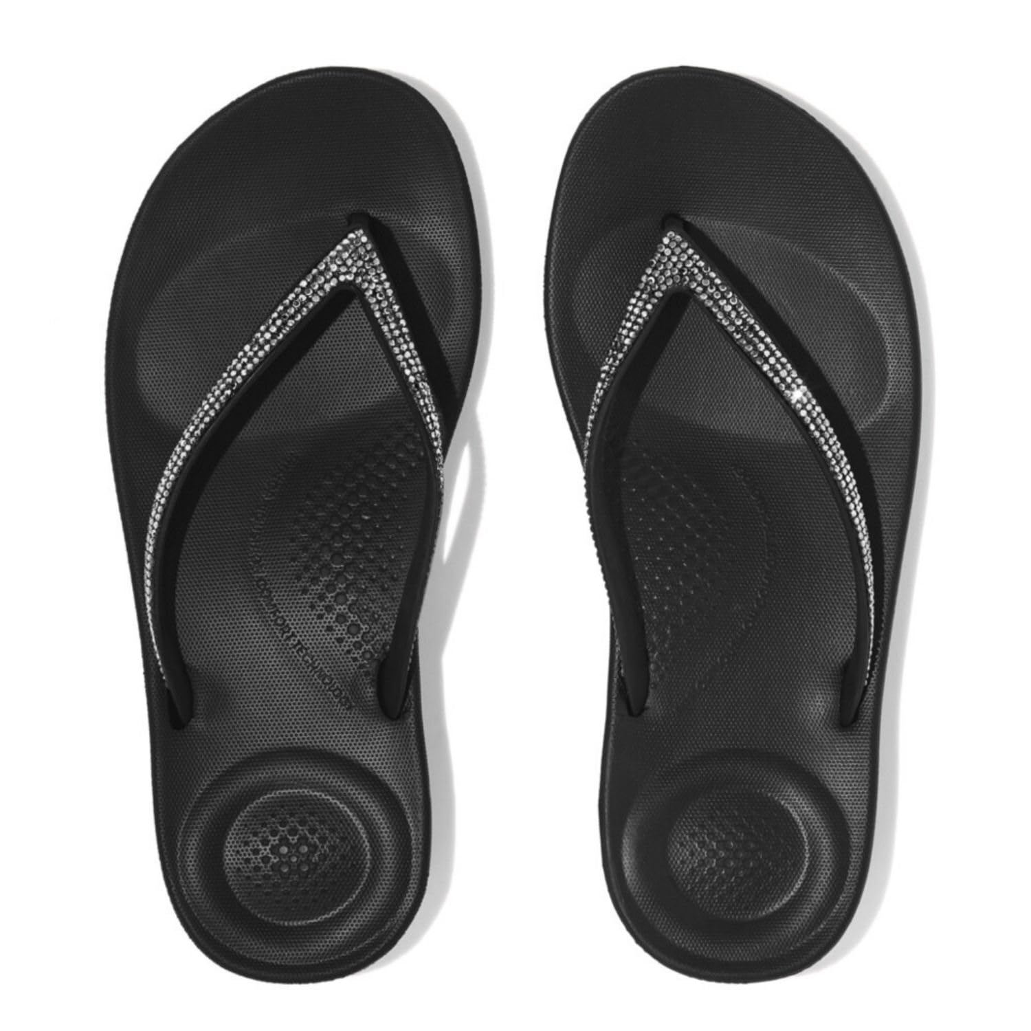 Foto 3 pulgar | Chanclas Fitflop Iqushion Sparkle Ergonómicas Para Mujer, Color Negro - Venta Internacional.