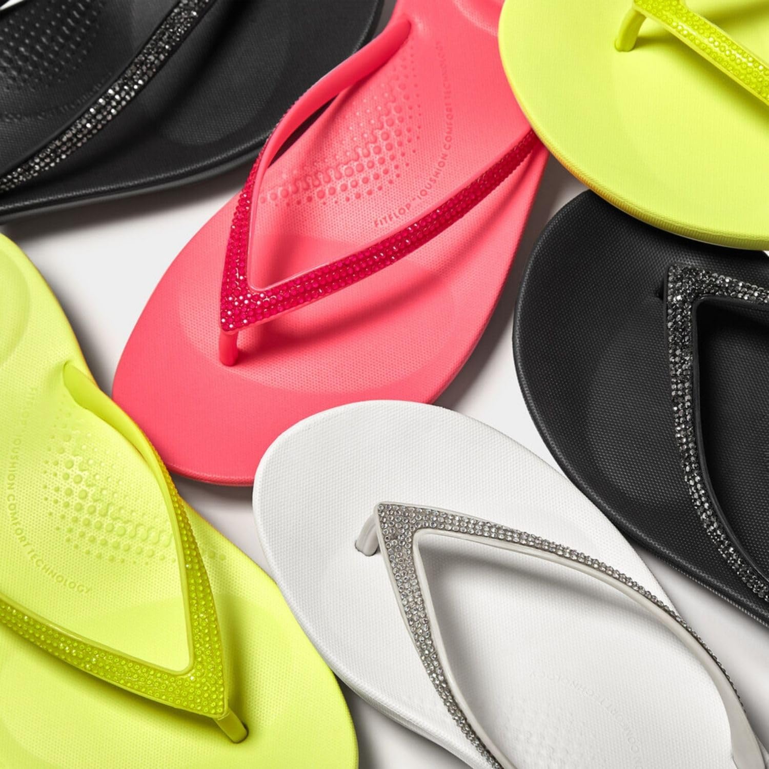 Foto 8 pulgar | Chanclas Fitflop Iqushion Sparkle Ergonómicas Para Mujer, Color Negro - Venta Internacional.