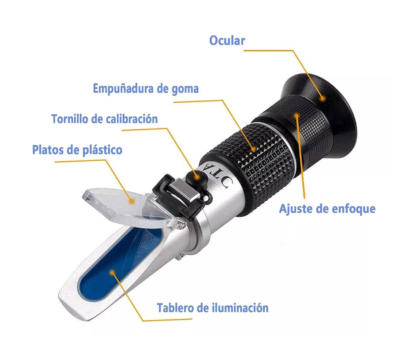 Foto 4 pulgar | Refractómetro Grados Brix 0-40% y 0-25 % Vol de Alcohol Negro