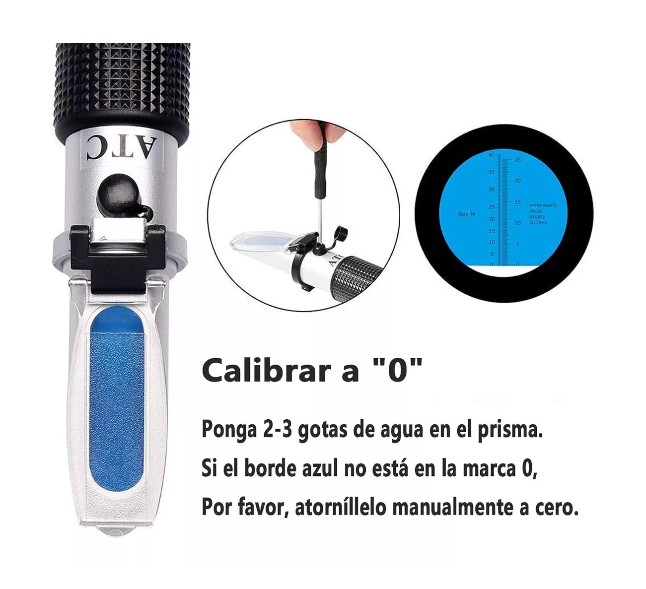 Foto 5 pulgar | Refractómetro Grados Brix 0-40% y 0-25 % Vol de Alcohol Negro