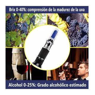 Foto 5 | Refractómetro Grados Brix 0-40% y 0-25 % Vol de Alcohol Negro
