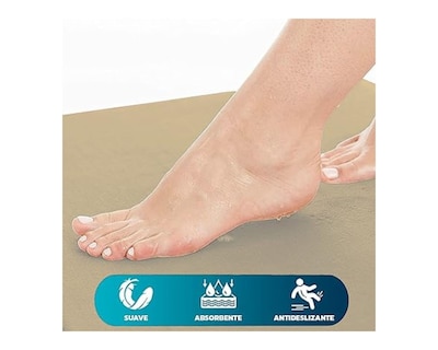 Foto 4 | Tapete de Baño Antiderrapante Bluelander Memory Foam color Beige Antideslizante de Terciopelo Súper Absorbente y Suave