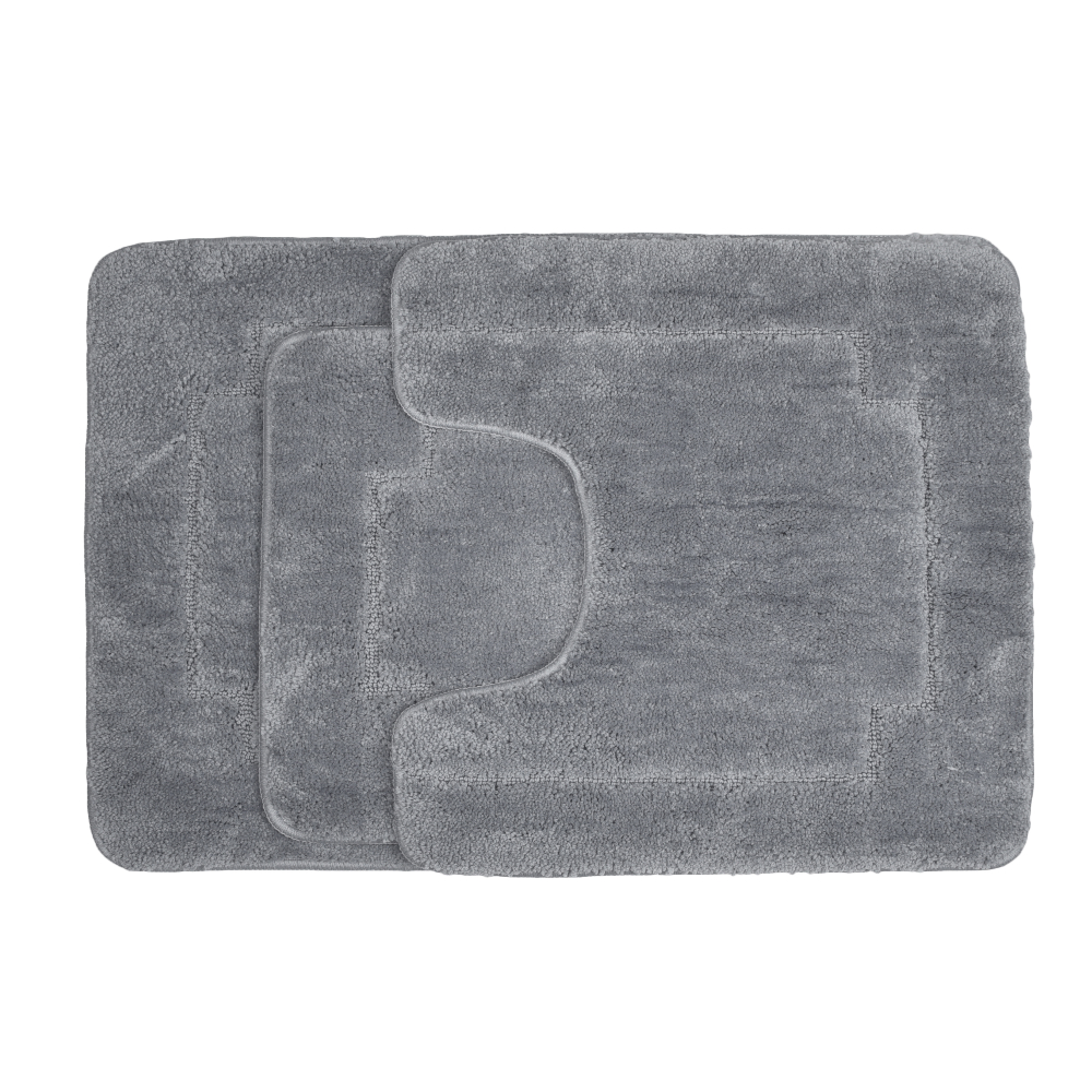 Tapetes de Baño Zense Bm251 color Gris 3 Piezas