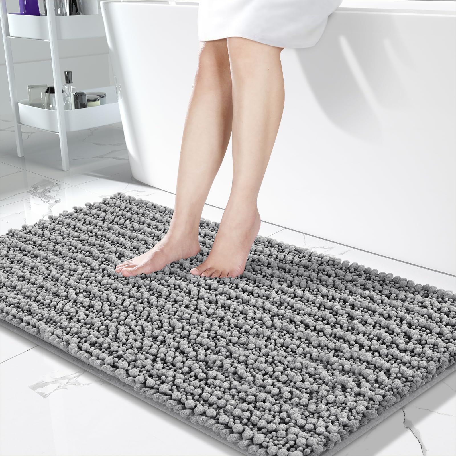 Alfombra De Baño Yimobra Original Luxury Shaggy 112 X 61 Cm Gris - Venta Internacional. $867