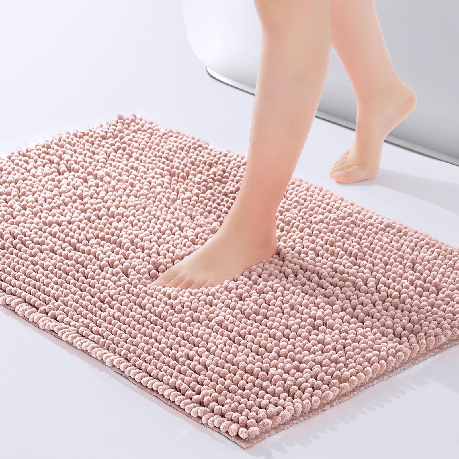 Foto 2 pulgar | Alfombra De Baño Freshmint Chenille, 60 X 43 Cm, Color Rosa Empolvado - Venta Internacional.