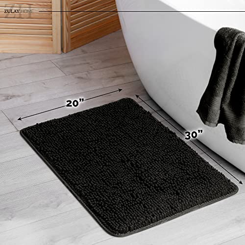 Foto 4 pulgar | Alfombra de Baño Zulay Home Shaggy Negra Absorbente - Venta Internacional