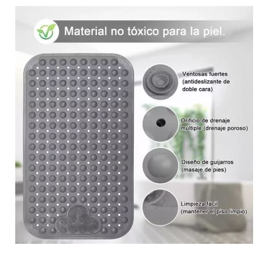 Foto 4 pulgar | Tapete De Baño Antiderrapente Para Regadera Con Ventosas