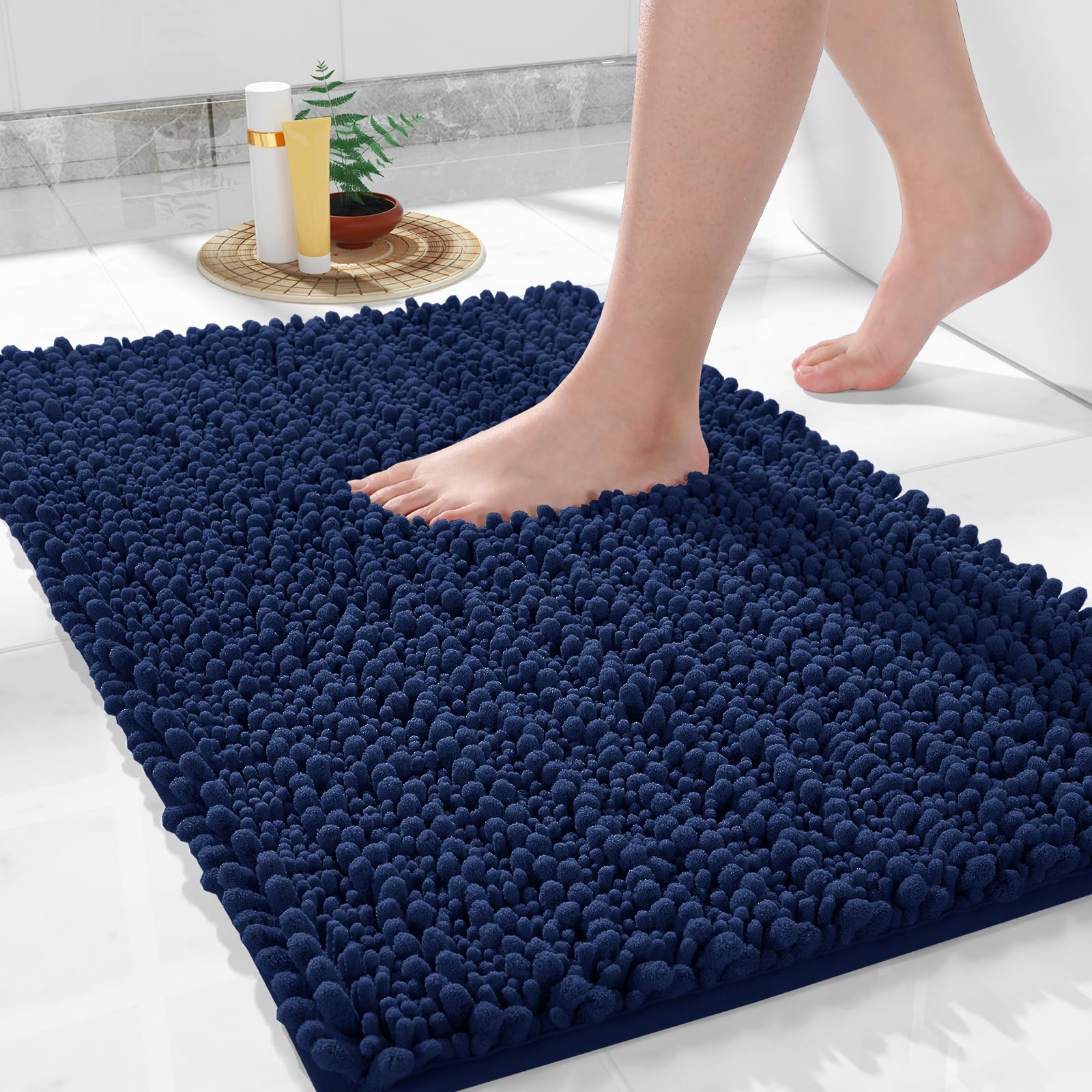 Alfombra de Baño Yimobra Luxury Chenille 60 X 43 cm Azul Marino - Venta Internacional $732