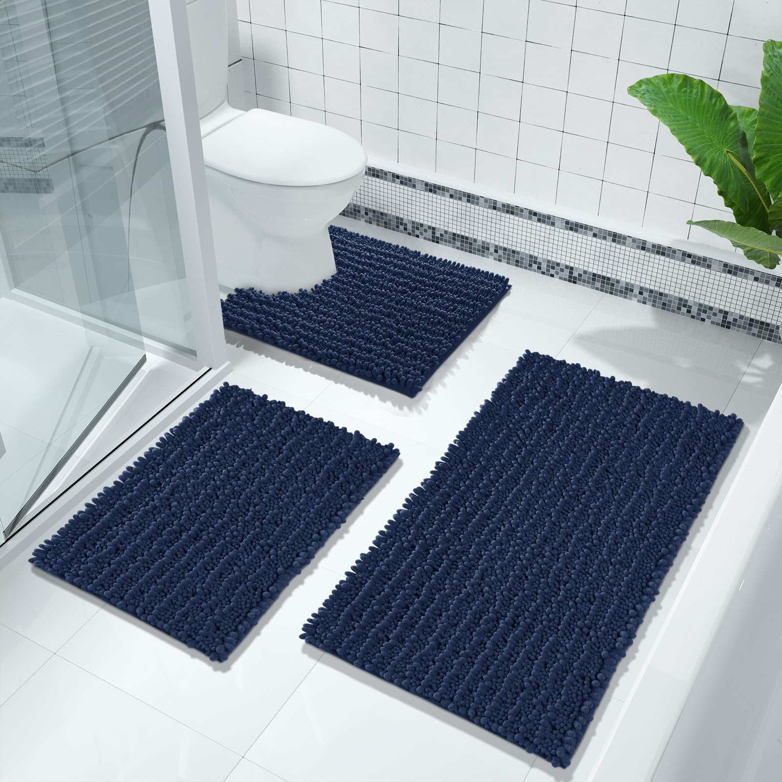 Foto 8 pulgar | Alfombra de Baño Yimobra Luxury Chenille 60 X 43 cm Azul Marino - Venta Internacional