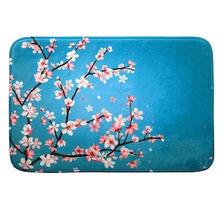 Foto 1 | Tapete de Baño Kyuden Home Azul Cherry Blossom Antideslizante y Absorbente