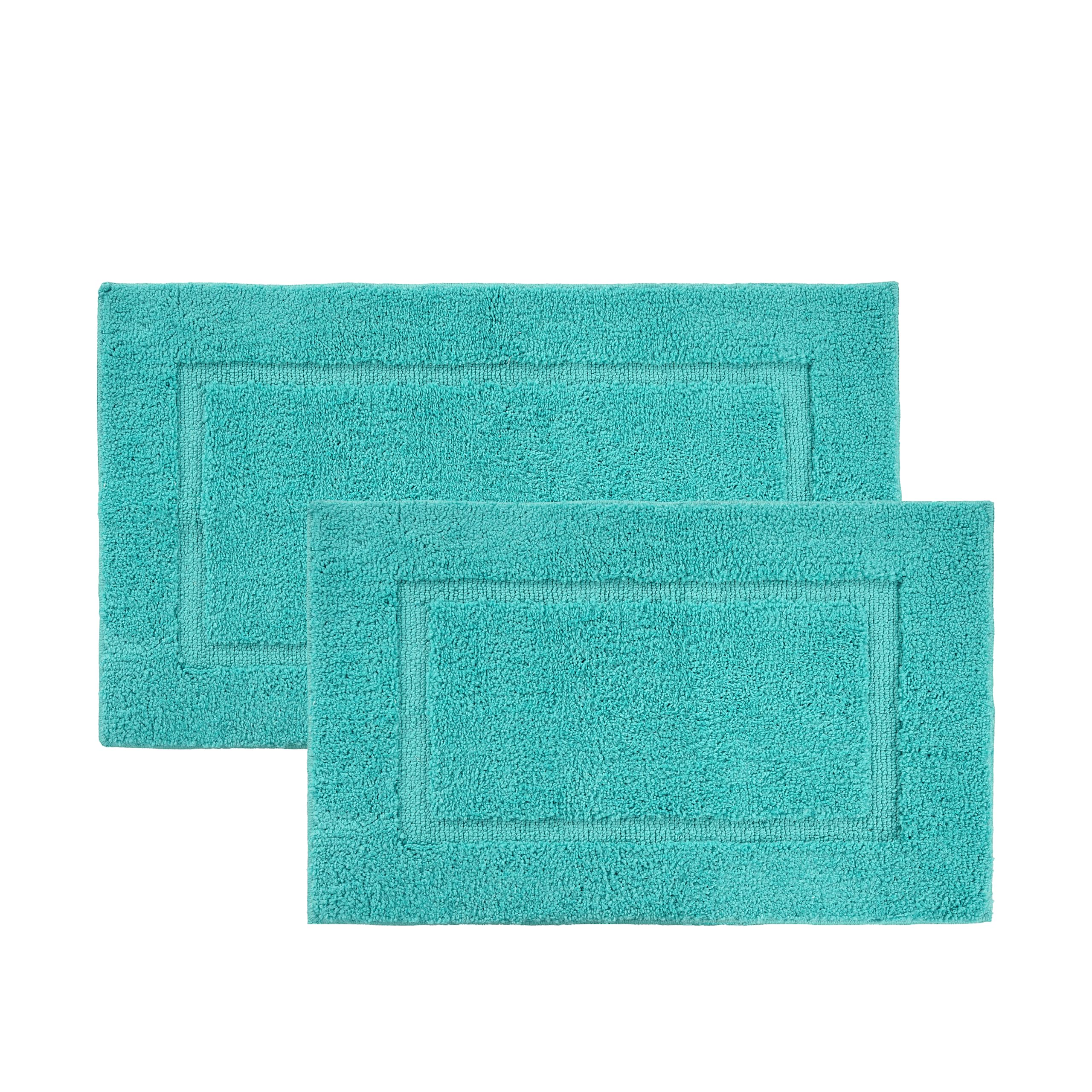 Juego De Alfombras De Baño Lane Linen, 2 Unidades, Absorbentes, Color Turquesa - Venta Internacional.