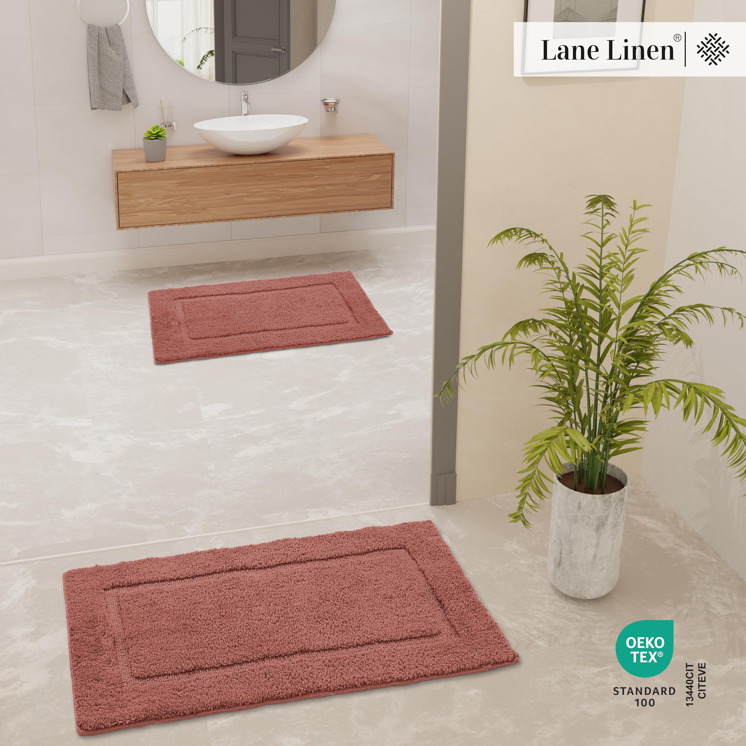 Foto 4 pulgar | Juego De Alfombras De Baño Lane Linen, 2 Piezas, Extrasuaves, Absorbentes, 43 X 61 Cm - Venta Internacional.