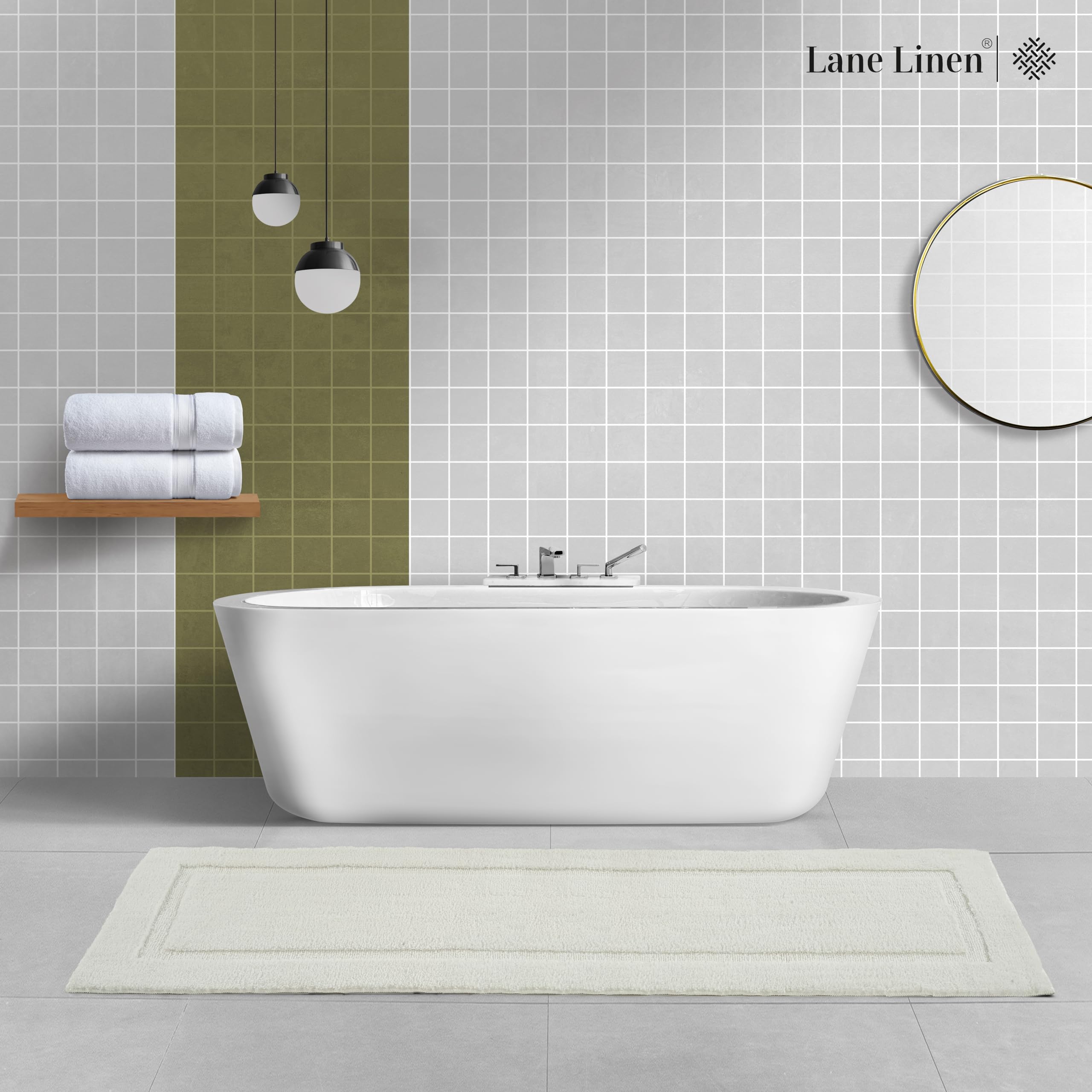 Foto 4 pulgar | Alfombra Bath Runner Lane Linen 60 x 150 cm Microfibra Absorbente Blanco - Venta Internacional