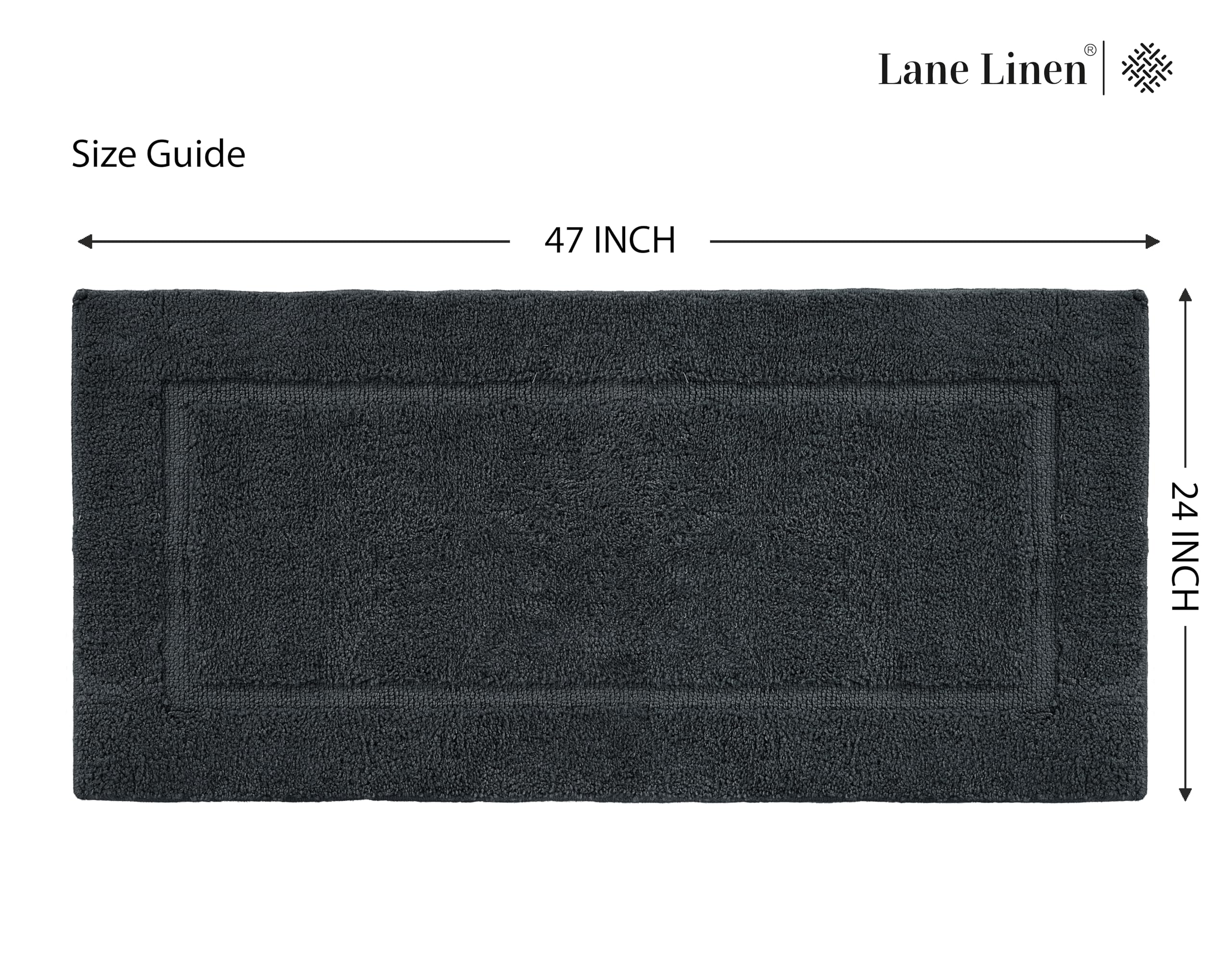 Foto 7 pulgar | Alfombra de Baño Lane Linen Negro 60 X 120 cm - Venta Internacional