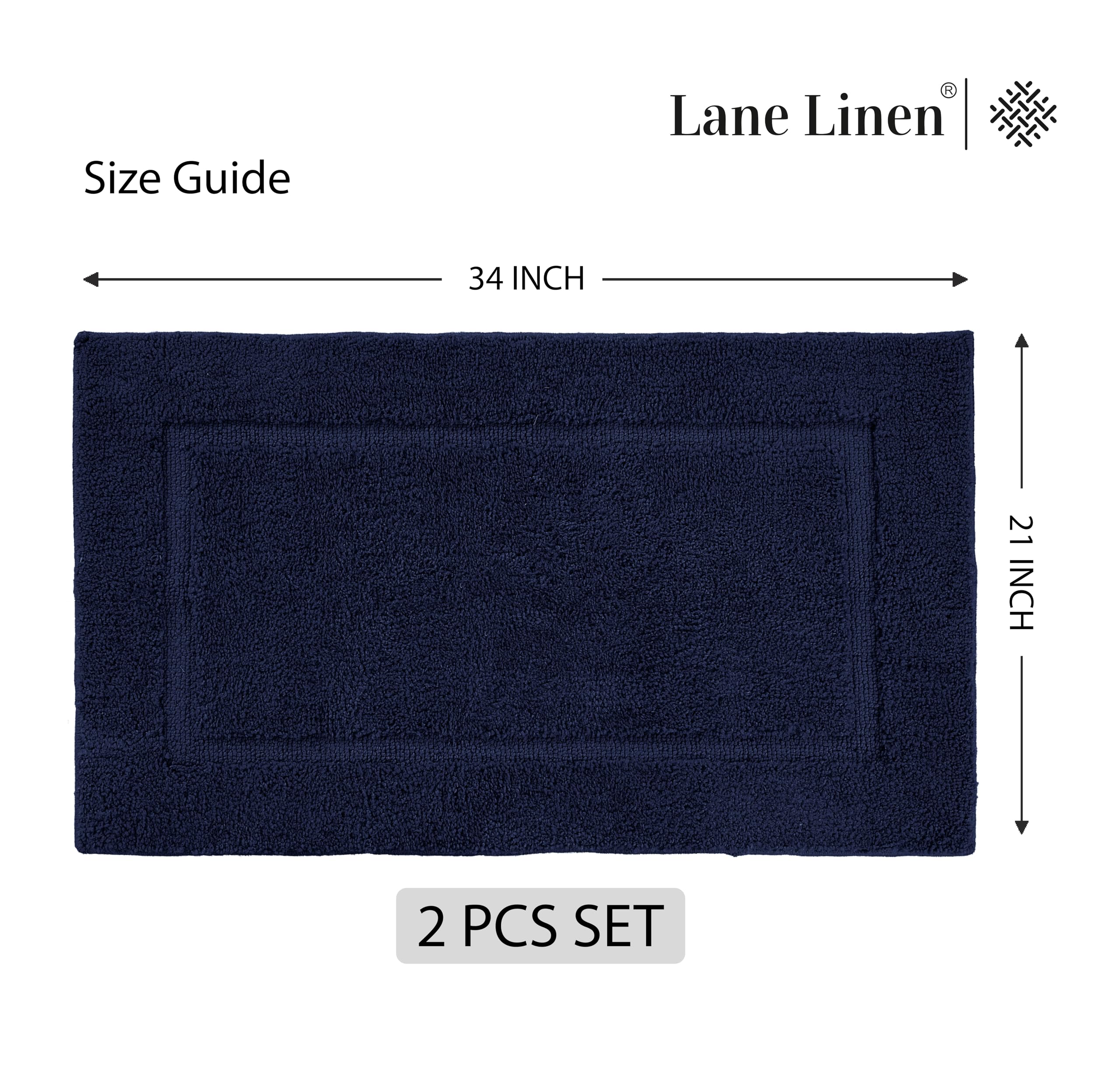 Foto 6 | Tapete de Baño Lane Linen Azul 2 Piezas-Venta Internacional