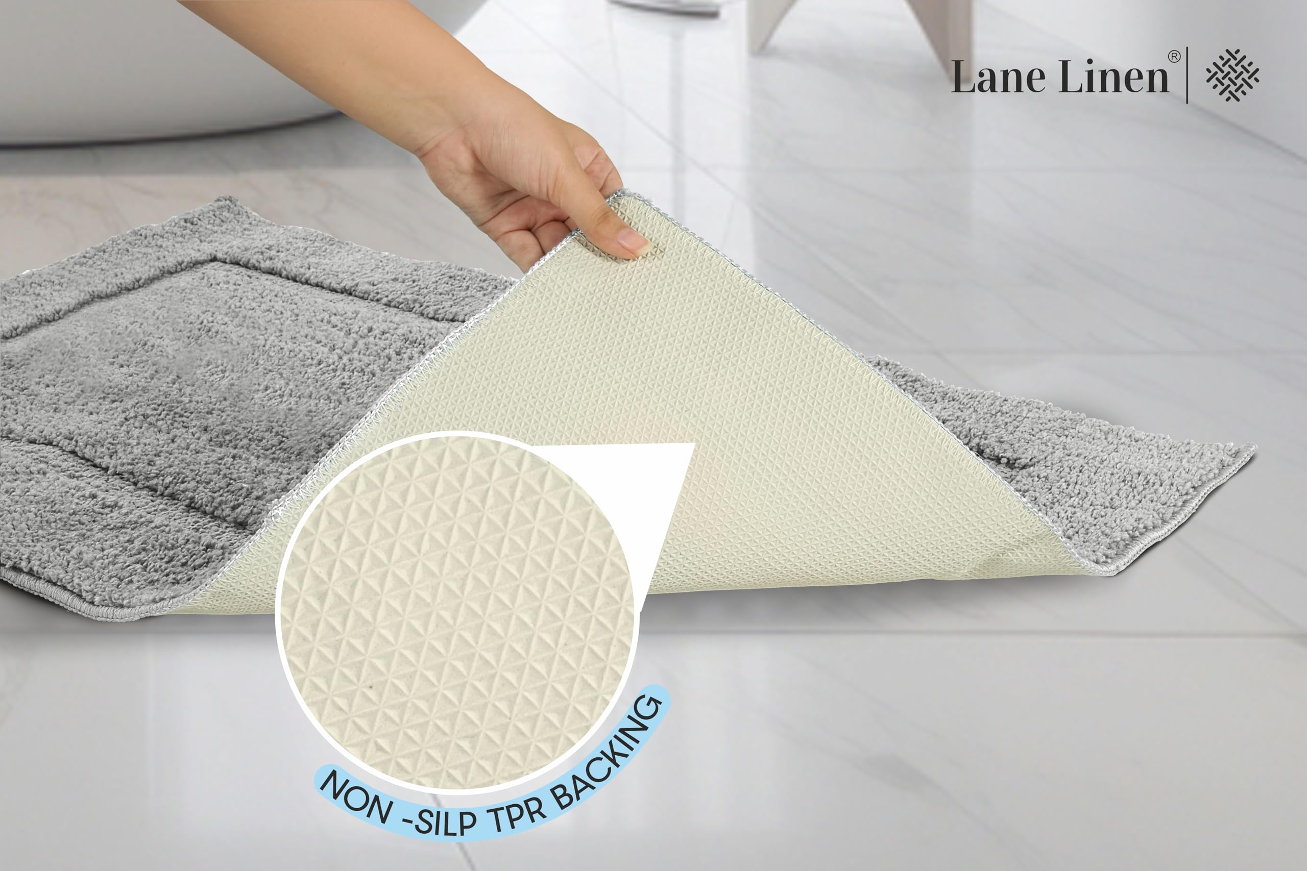 Foto 5 pulgar | Juego de Alfombras de Baño Lane Linen Extra Suaves y Absorbentes 2 Piezas - Venta Internacional