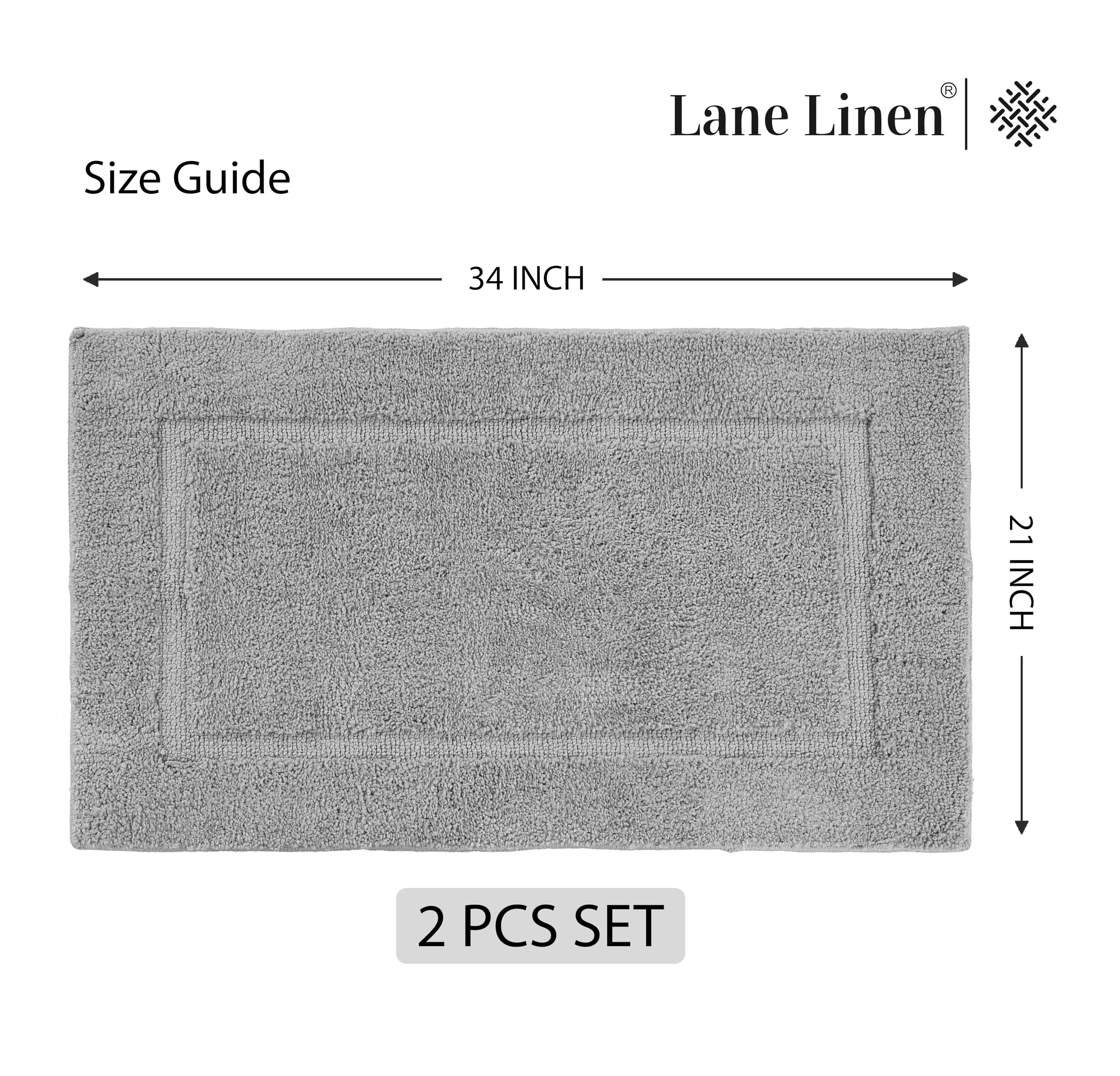 Foto 7 pulgar | Juego de Alfombras de Baño Lane Linen Extra Suaves y Absorbentes 2 Piezas - Venta Internacional