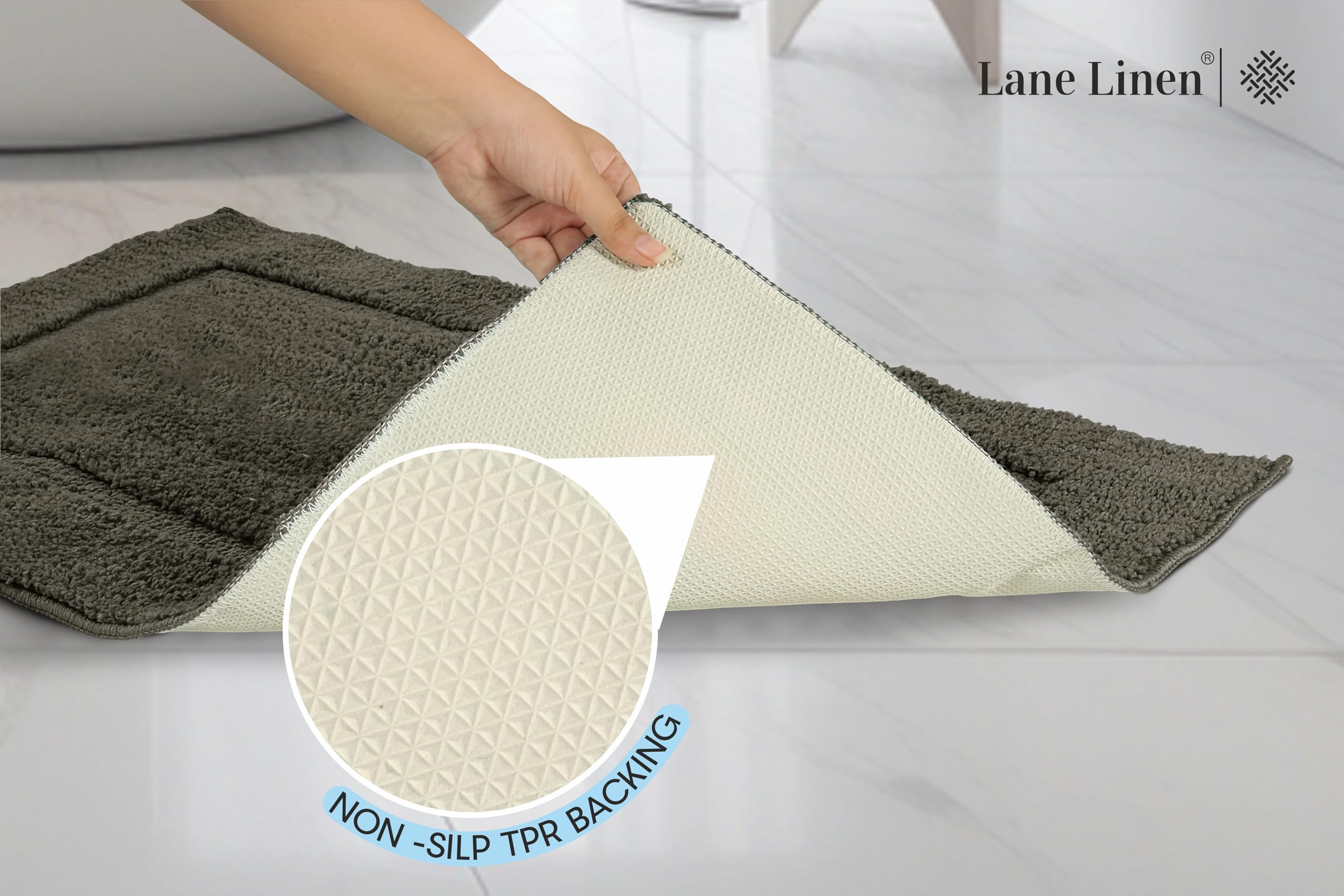 Foto 5 pulgar | Alfombra de Baño Absorbentes Lane Linen Marrón 2 Piezas  - Venta Internacional