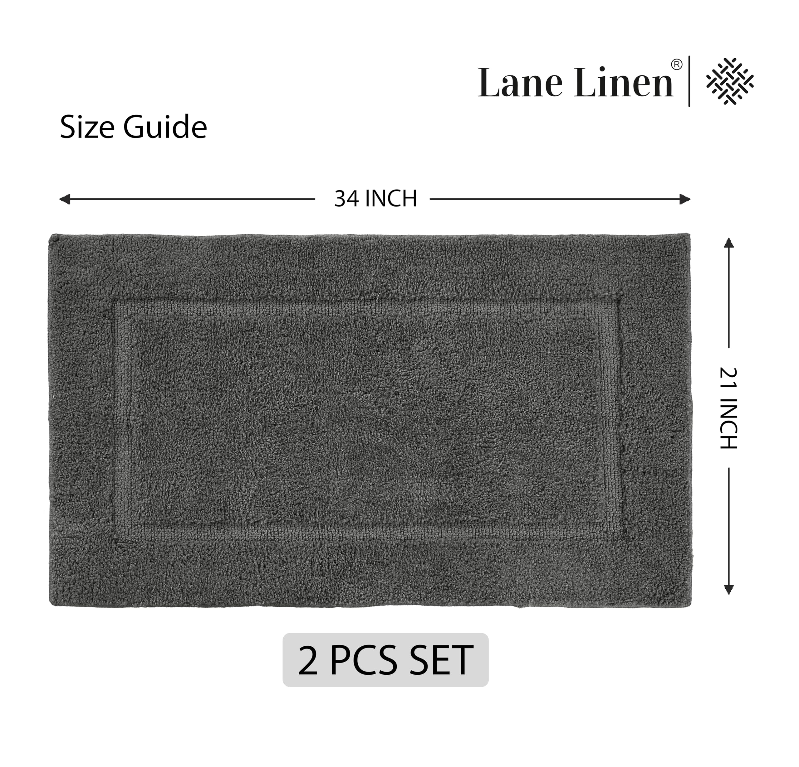 Foto 7 pulgar | Alfombra de Baño Absorbente Lane Linen Gris 2 Piezas  - Venta Internacional