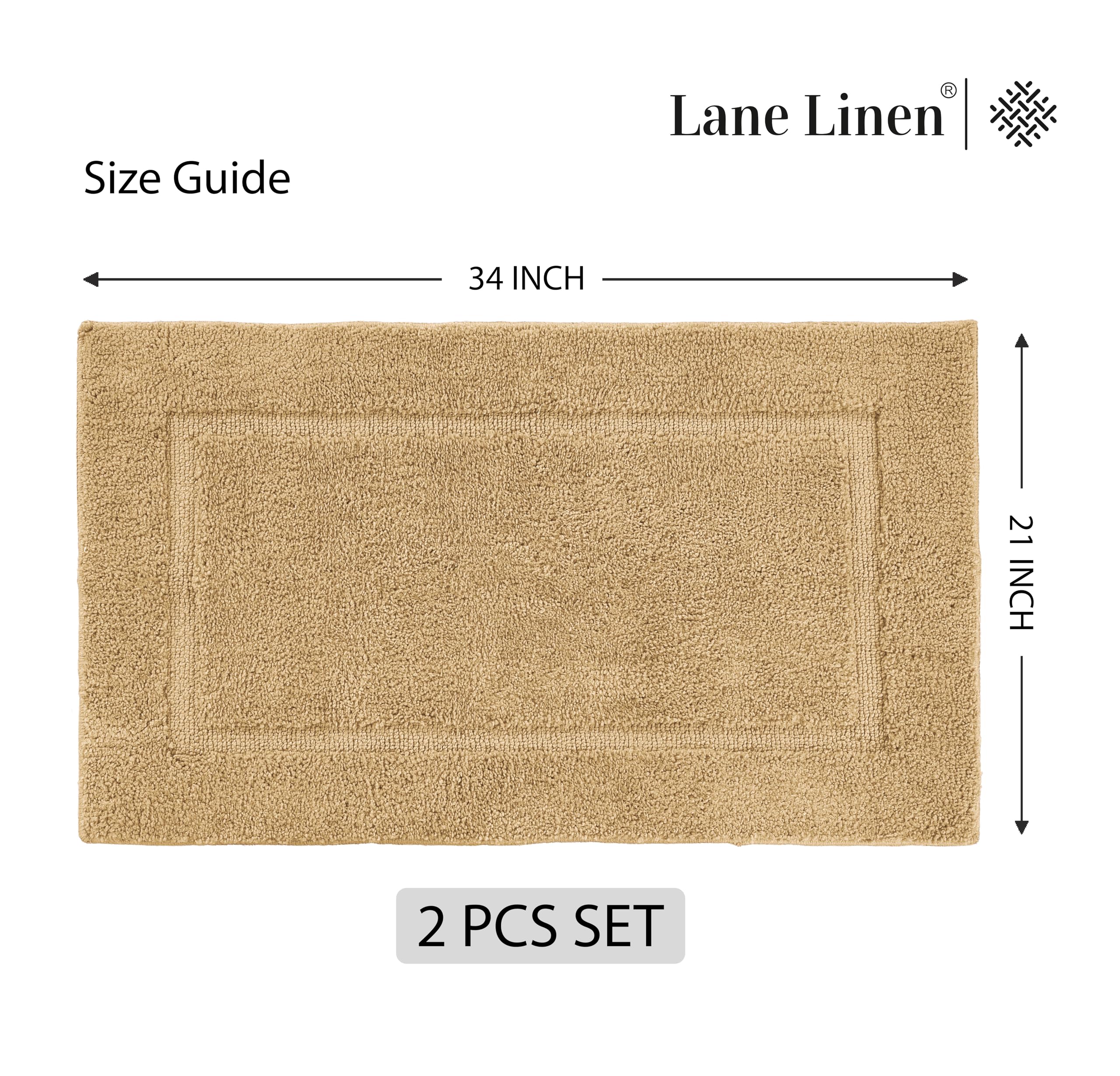 Foto 7 pulgar | Tapete de Baño Lane Linen Beige 2 Piezas-Venta Internacional