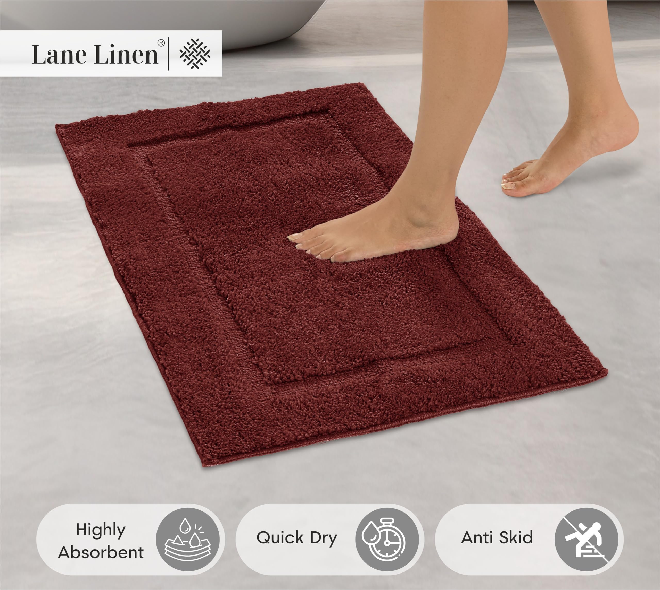 Foto 3 pulgar | Alfombra de Baño Absorbentes Lane Linen 17 X 24" 2 Piezas - Venta Internacional