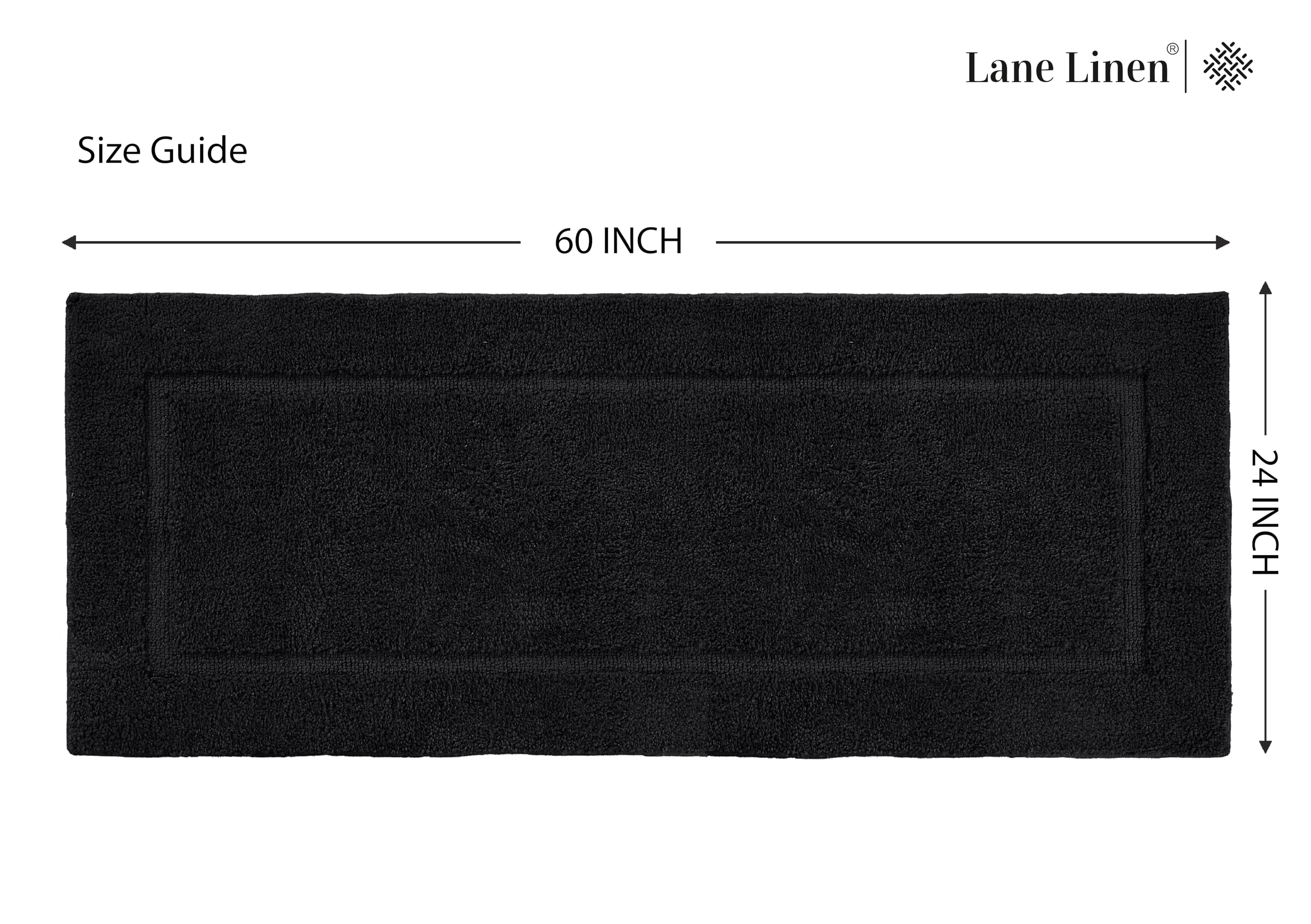 Foto 7 pulgar | Juego de Alfombras de Baño Lane Linen Microfibra Absorbente color Negro 60 x 150 cm - Venta Internacional