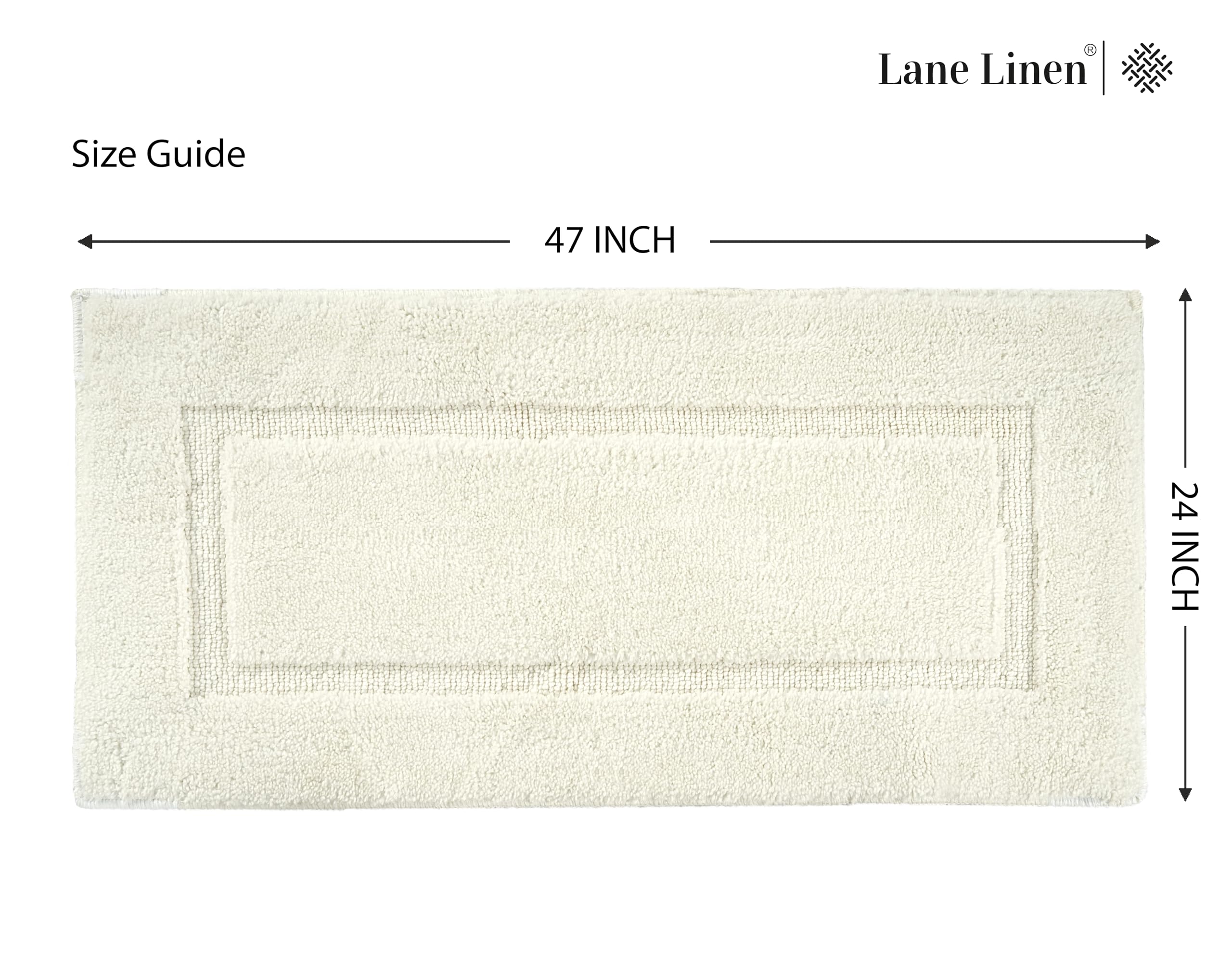 Foto 6 | Alfombra de Baño Lane Linen Blanca de Microfibra 60 X 120 cm - Venta Internacional